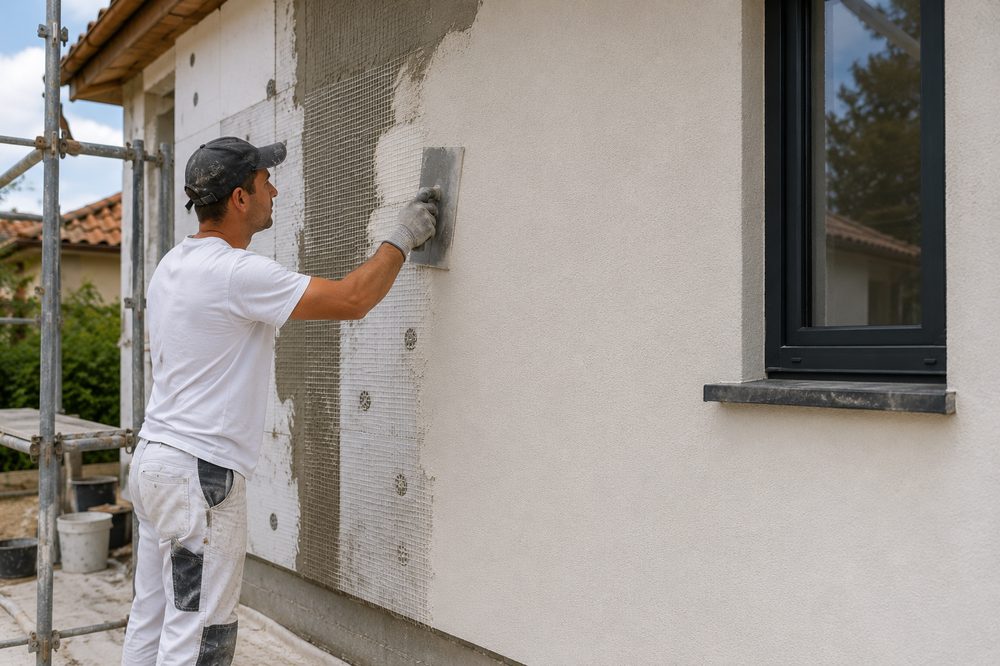 Sous-enduit et treillis d'armature